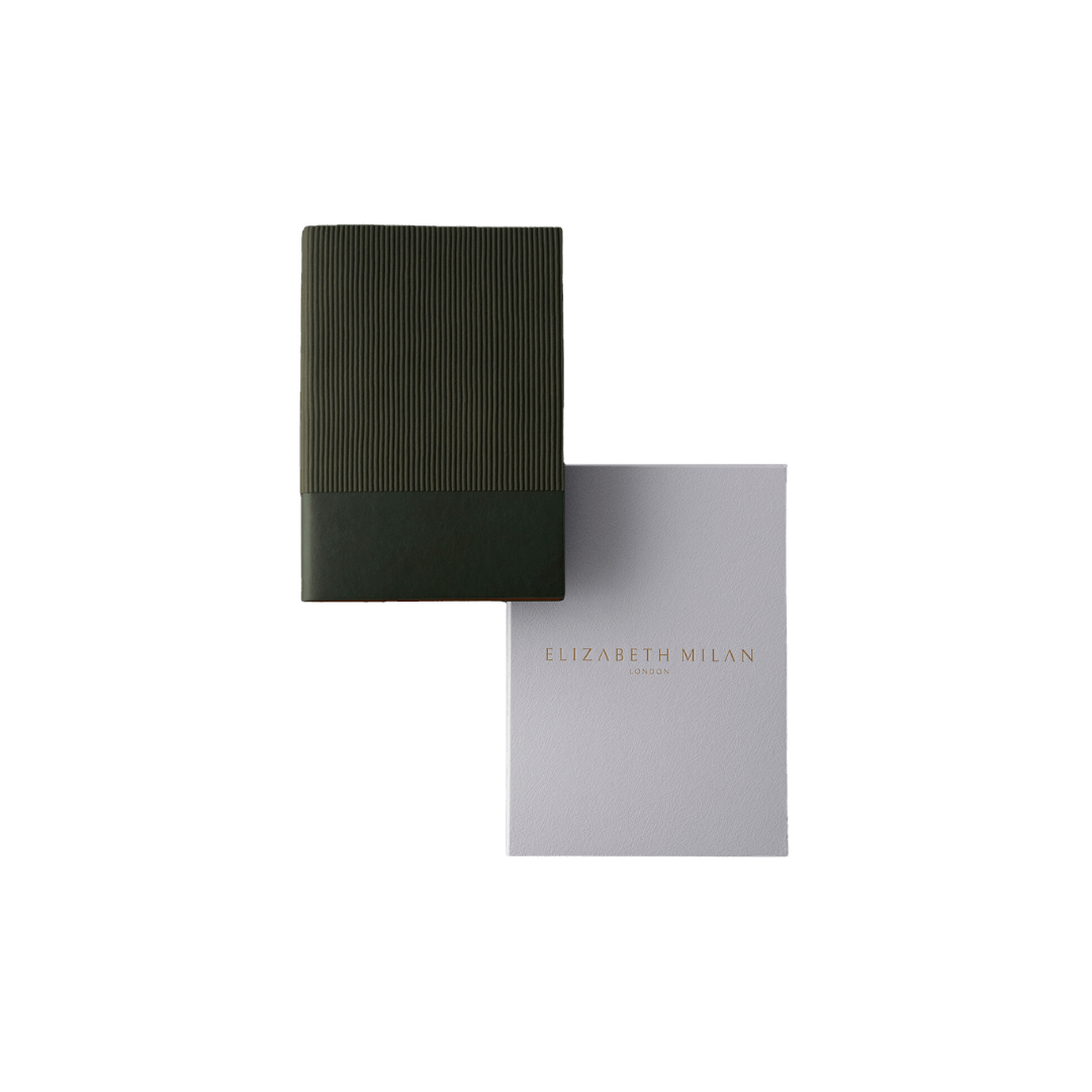 The Fitzroy – The Luxury Notebook – Moss Green - Elizabeth Milan London