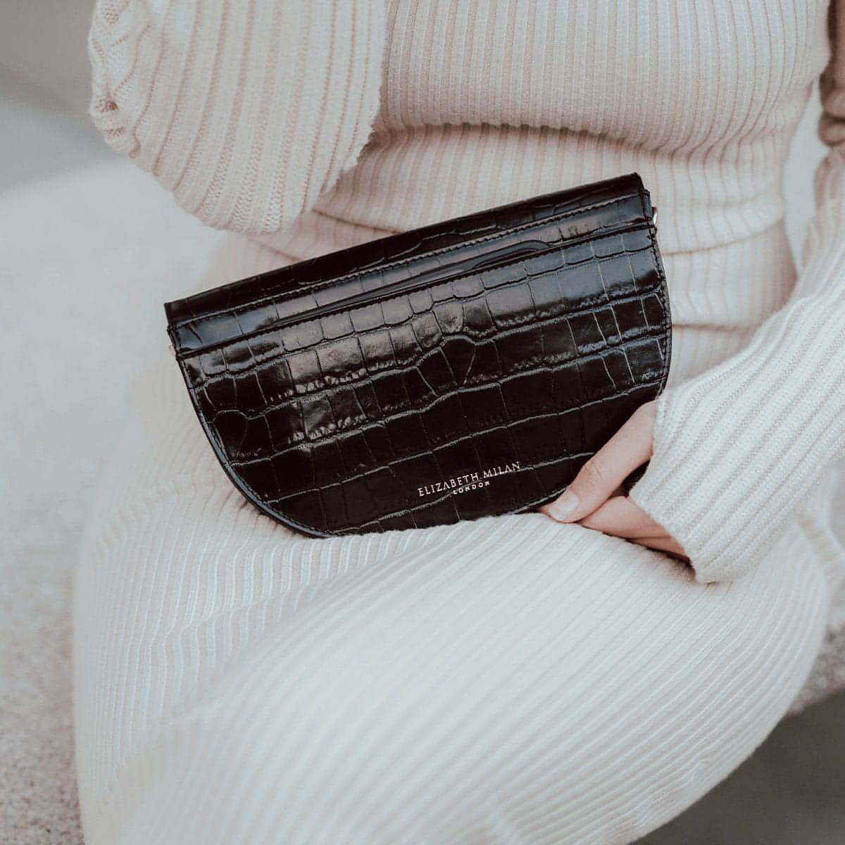 The Duchess Crossbody Clutch - Midnight Noire - Elizabeth Milan London